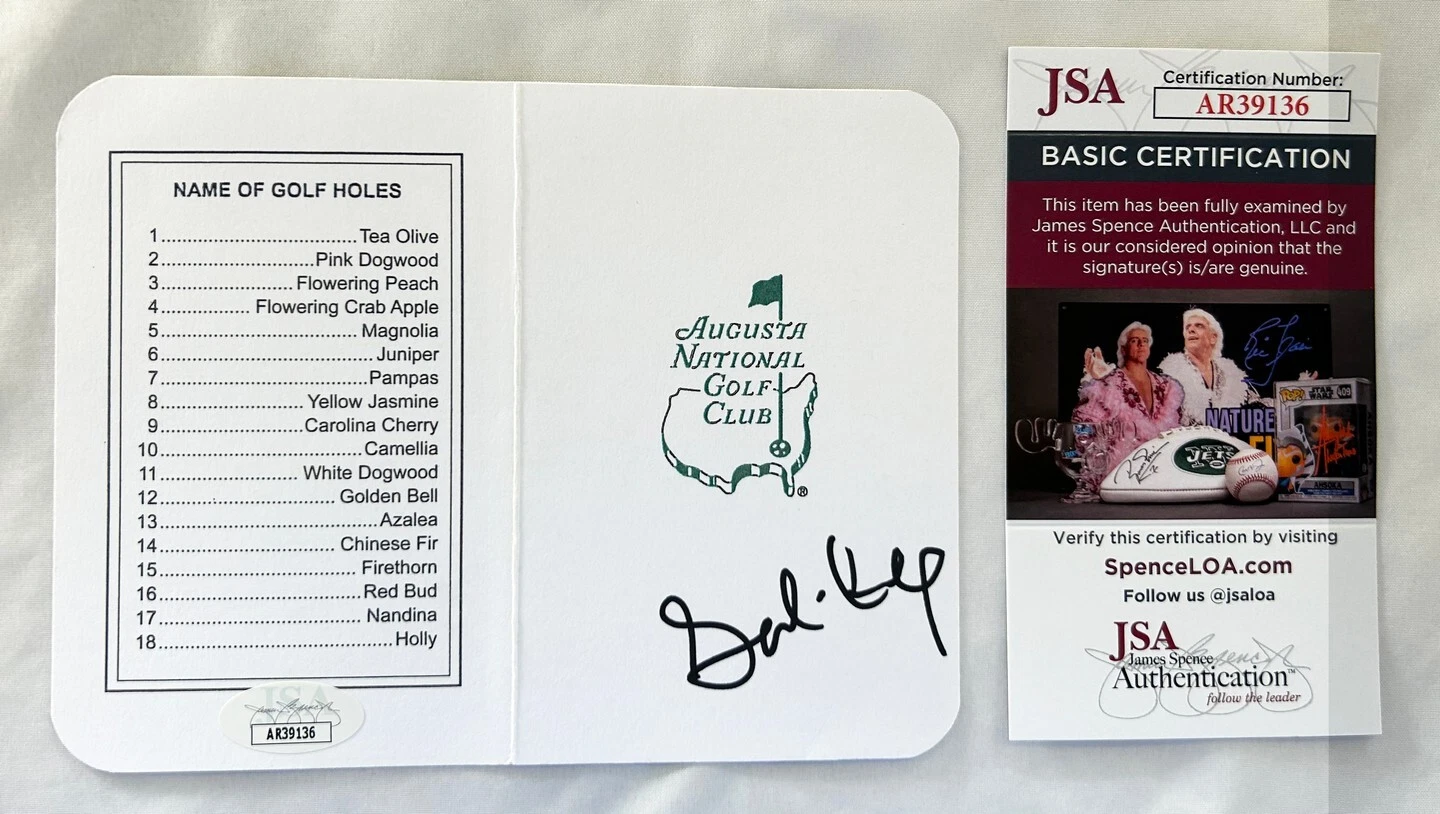 Sahith Theegala Signed Masters ScoreCard JSA 2 COA