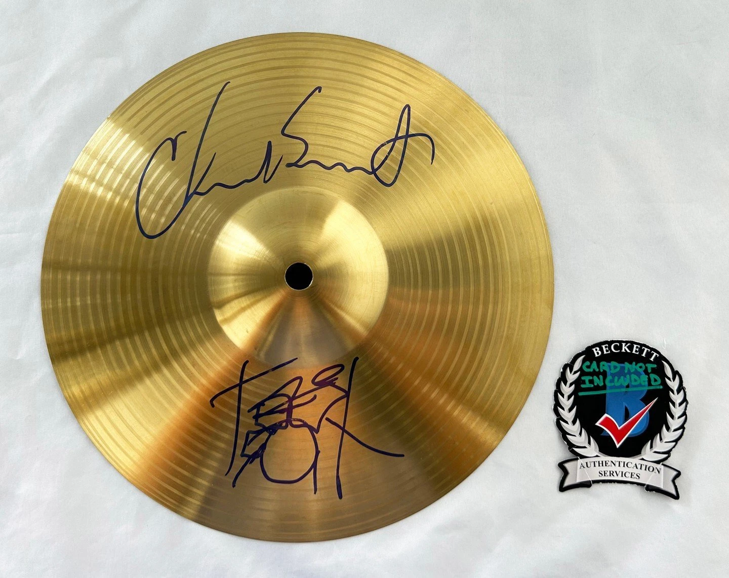 Chad Smith Signed Cymbal with Sketch Red Hot Chili Peppers Beckett BAS 1 COA