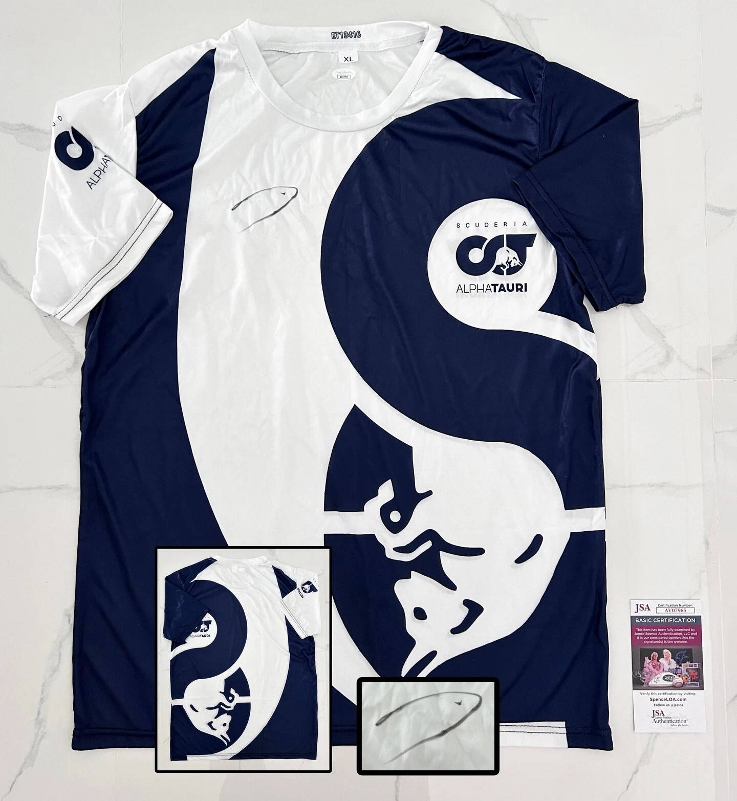 YUKI TSUNODA SIGNED RACE SHIRT ALPHA TAURI FORMULA 1 F1 JSA 1 COA COLLECTIBLE MEMORABILIA