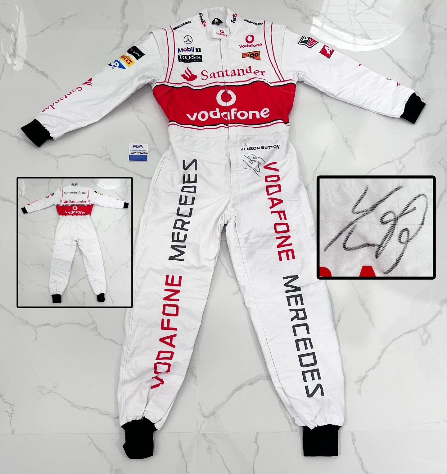 Jenson Button Signed Race Suit 2010 Season Brawn Formula 1 F1 PSA/DNA 1 COA