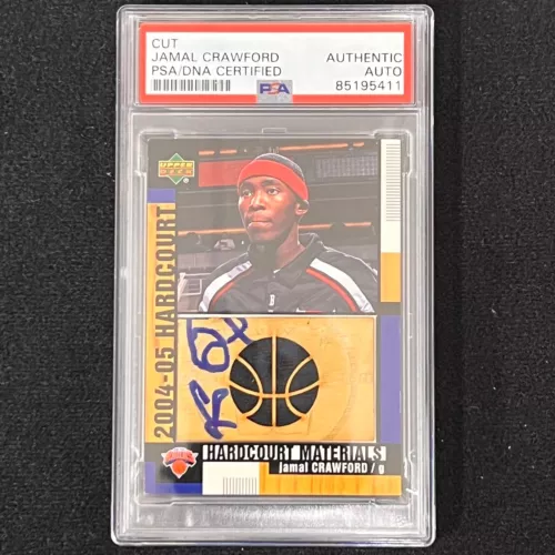 2004-05 UPPER DECK #HCM-JC JAMAL CRAWFORD SIGNED CARD AUTO PSA/DNA SLABBED KNICK COLLECTIBLE MEMORABILIA