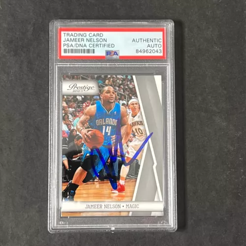 2010 PANINI AMERICA #86 JAMEER NELSON SIGNED CARD AUTO PSA SLABBED MAGIC COLLECTIBLE MEMORABILIA