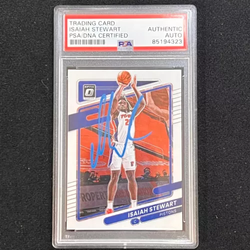 2020-21 DONRUSS OPTIC #12 ISAIAH STEWART SIGNED CARD AUTO PSA SLABBED RC PISTONS COLLECTIBLE MEMORABILIA