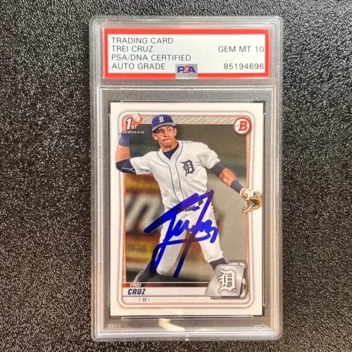 2020 TOPPS #BD-11 TREI CRUZ SIGNED CARD AUTO 10 PSA/DNA SLABBED TIGERS AUTOGRAPH COLLECTIBLE MEMORABILIA