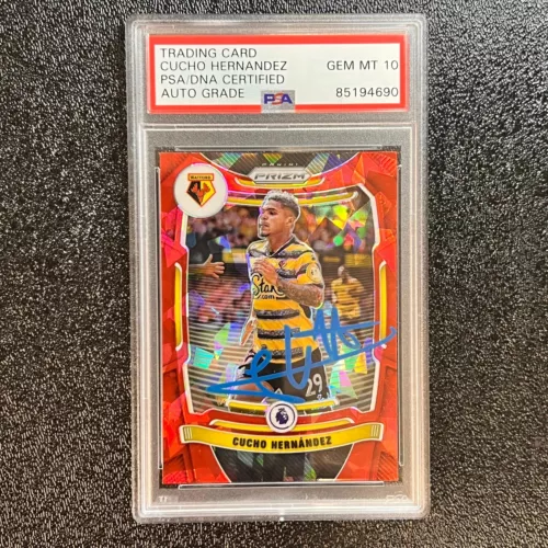 2021-22 PANINI PRIZM PREMIER LEAGUE #268 CUCHO HERNANDEZ SIGNED CARD AUTO 10 PSA COLLECTIBLE MEMORABILIA