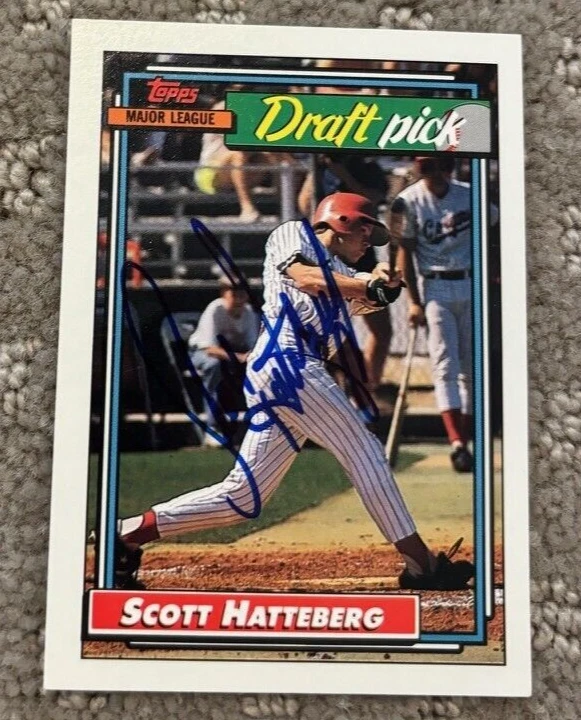 1992 TOPPS Draft Scott Hatteberg Signed Card Baseball MLB Autographed AUTO