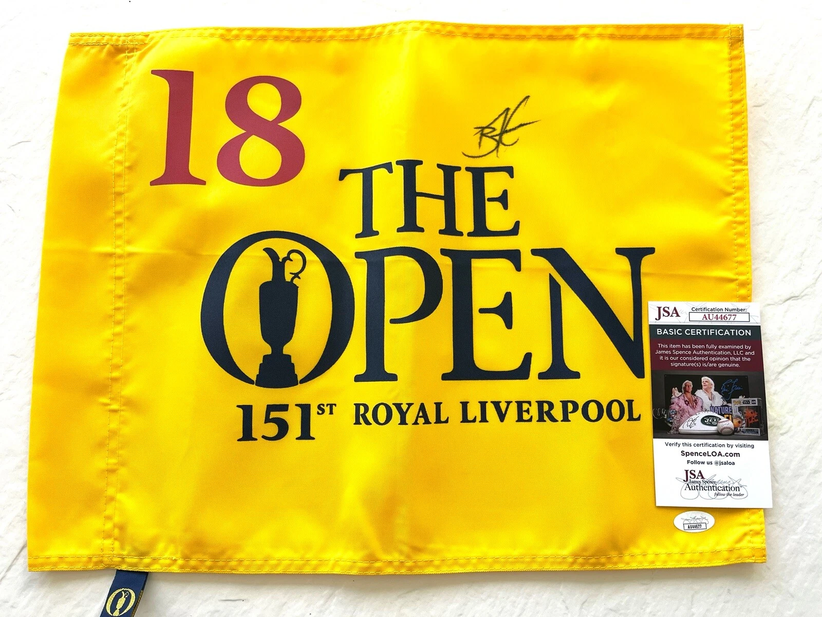 Brian Harman Signed 151st The British Open Golf Flag MAJOR WINNER JSA Cert #4