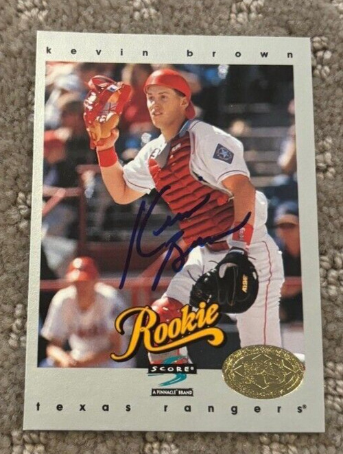 1997 Score Premium Stock #324 Kevin Brown signed autographed card Texas Rangers