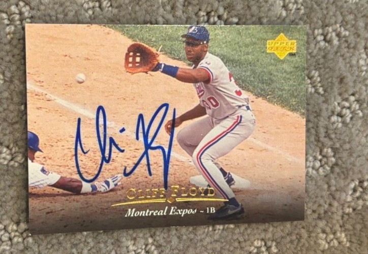 1995 Upper Deck Cliff Floyd signed autographed Card #80 Montreal Expos