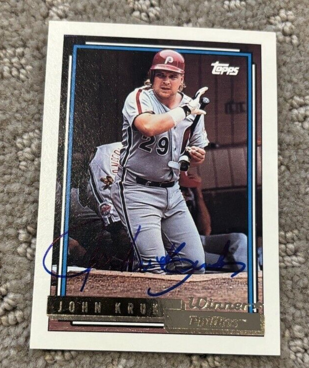 1992 Topps Gold Winner John Kruk signed autographed card Philadelphia Phillies