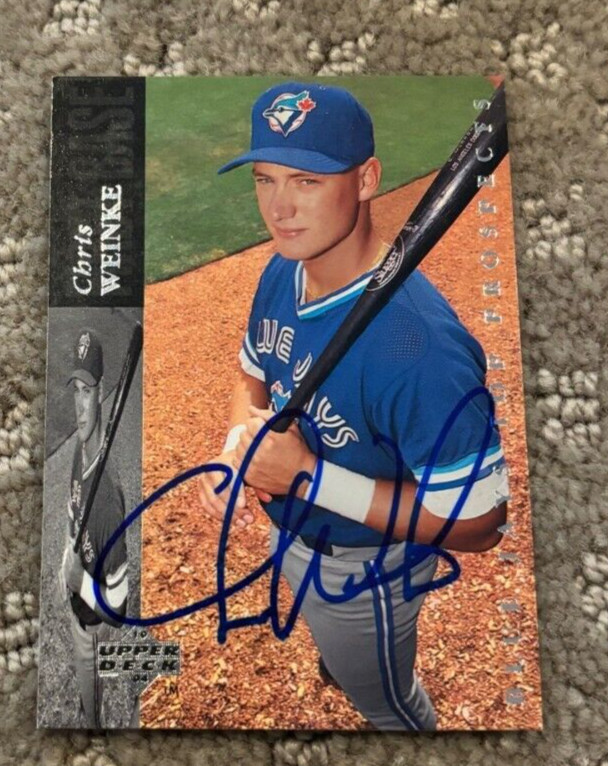 CHRIS WEINKE AUTOGRAPHED BLUE JAYS 1994 UPPER DECK MINOR LEAGUE CARD #179 SIGNED
