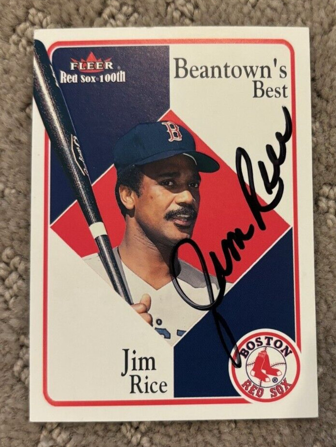 Jim Rice 2001 Fleer Beantown's Best Red Sox 100th signed autographed card #85