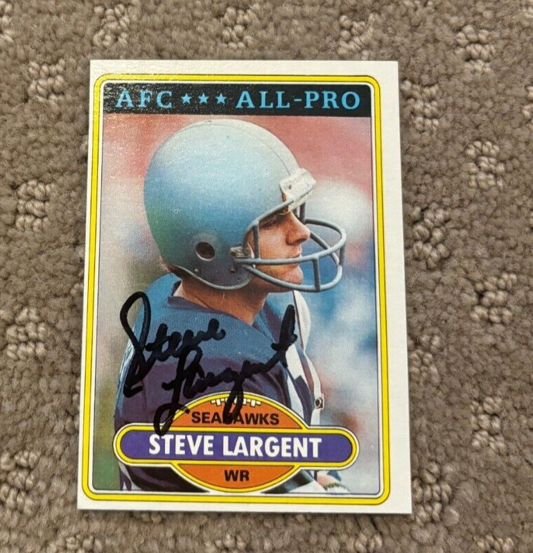 1980 Topps Steve Largent signed autographed Card #450 Seattle Seahawks