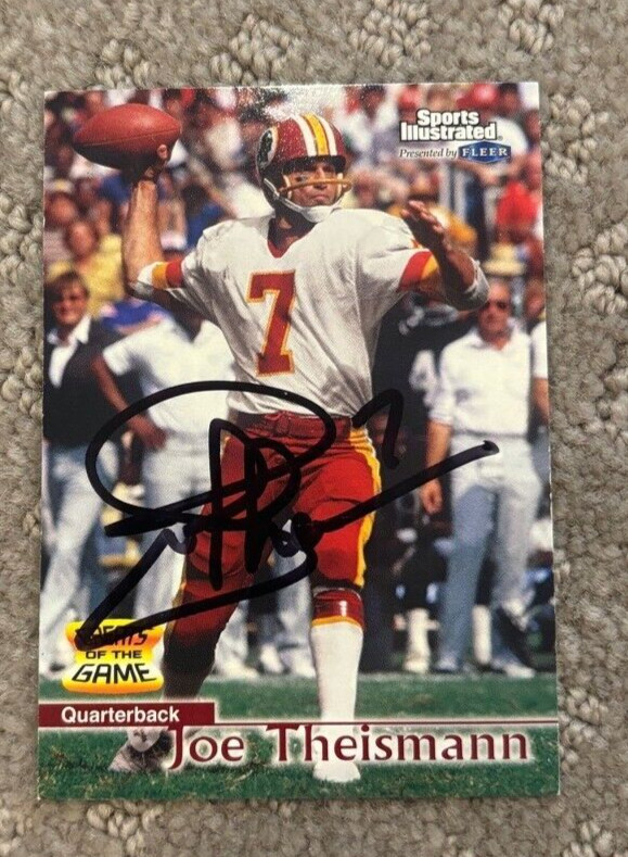 1999 Sports Illustrated greats of the game JOE THEISMANN signed autographed card