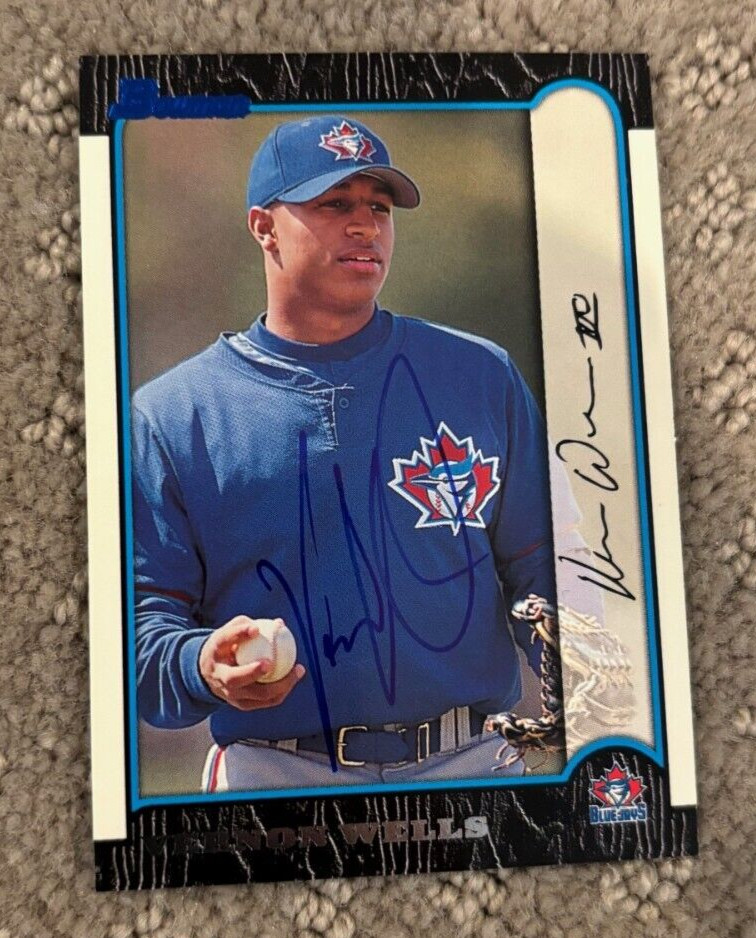 1999 Bowman Toronto Blue Jays Baseball #94 Vernon Wells signed autographed card
