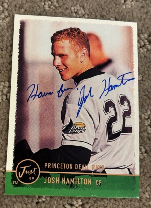 1999 Just Minors Josh Hamilton signed autographed card #93 Rookie Tampa Bay Rays