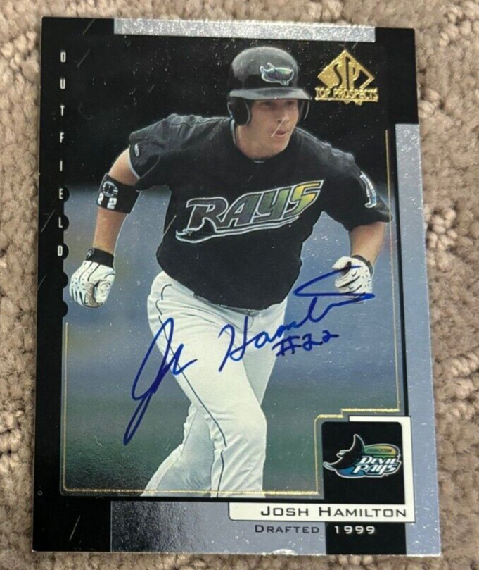 Josh Hamilton Texas Rangers Autographed 2000 SP Top Prospects #51 Signed CARD