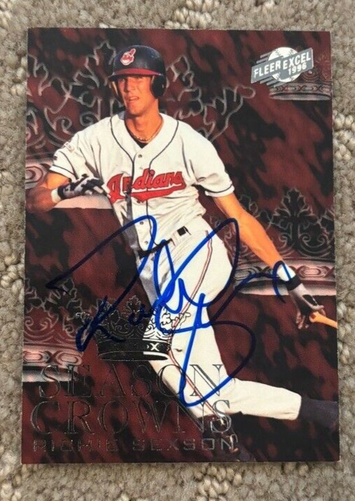 1996 Excel Season Crowns #9 Richie Sexson signed autographed card Cleveland
