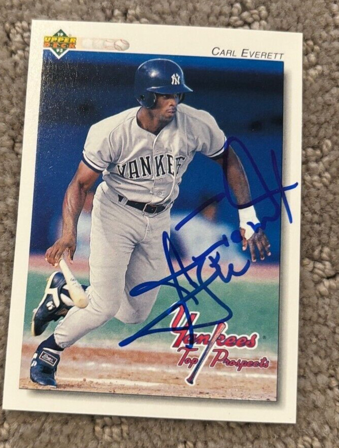 1992 Upper Deck Minors Carl Everett #155 signed autographed card Yankees