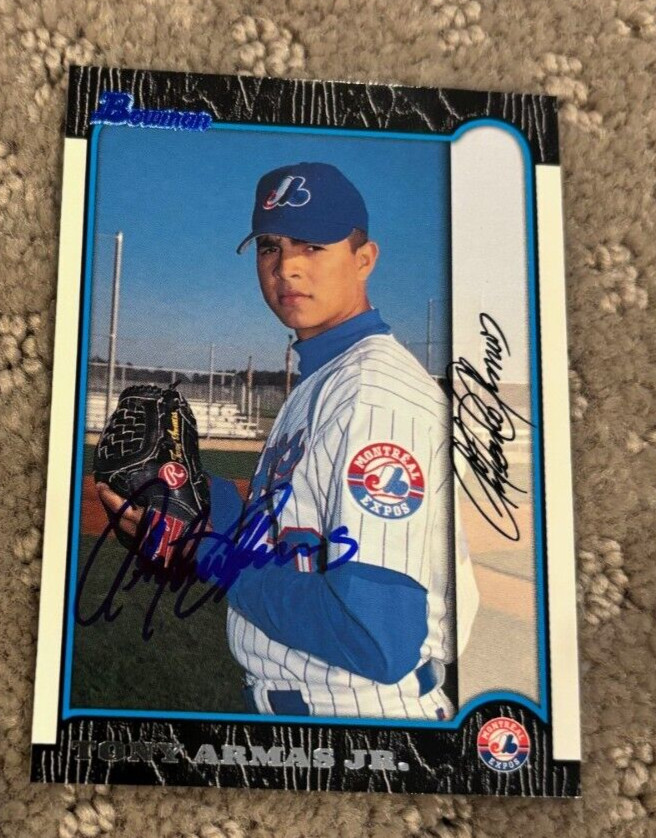 1999 Bowman Tony Armas Jr. signed autographed card #192 Montreal Expos