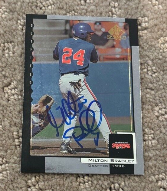 2000 SP Top Prospects #59 Milton Bradley signed autographed card Cleveland