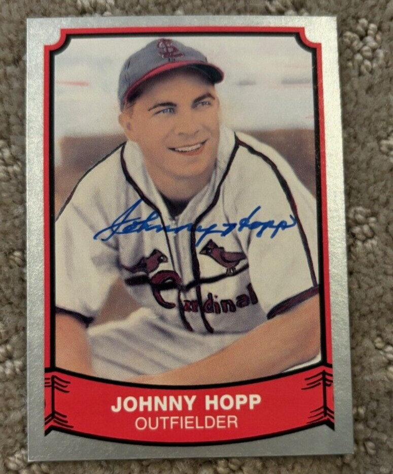 1989 PACIFIC TRADING JOHNNY HOPP AUTOGRAPHED SIGNED BASEBALL CARD CARDINALS COLLECTIBLE MEMORABILIA