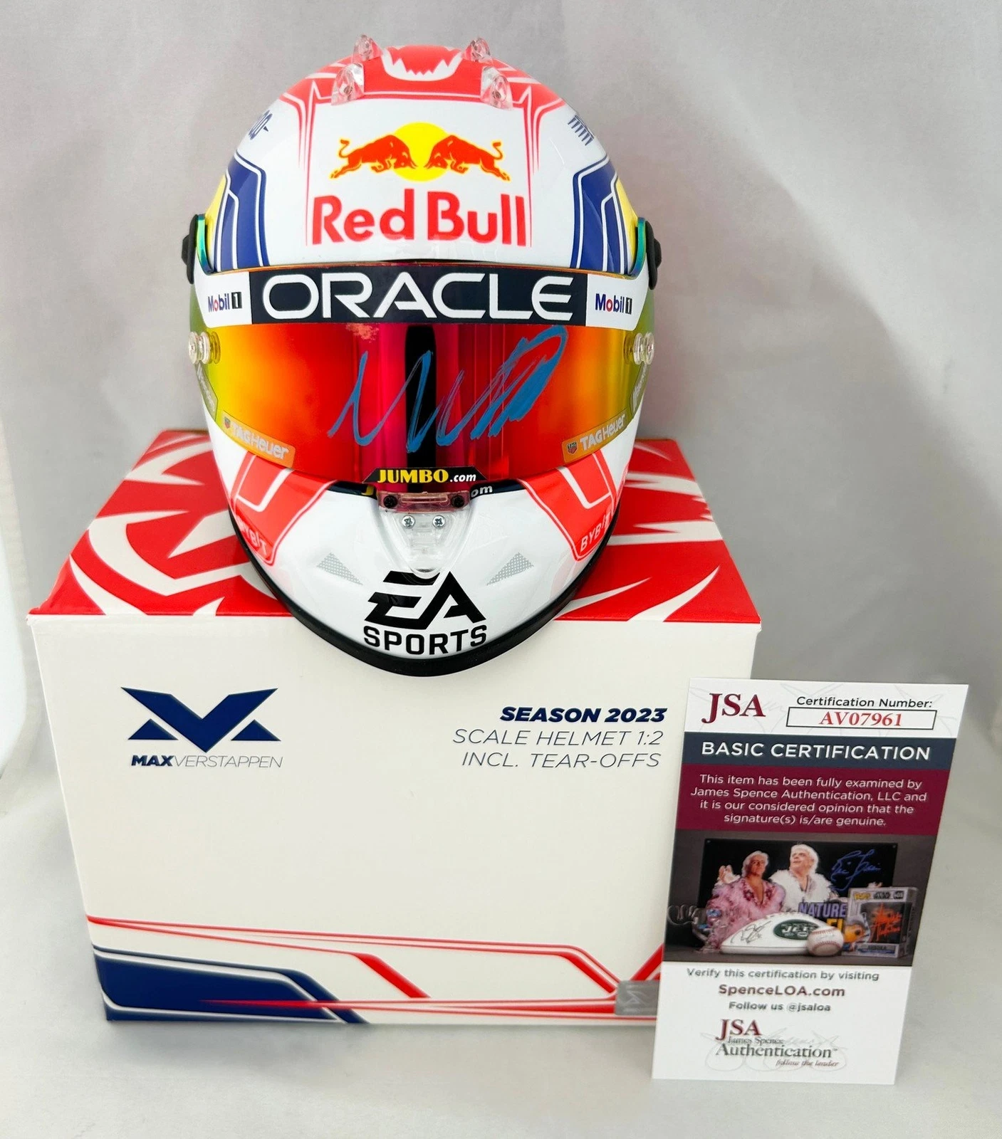Max Verstappen Signed Helmet 1:2 2023 Season Red Bull Formula 1 F1 JSA 7 COA