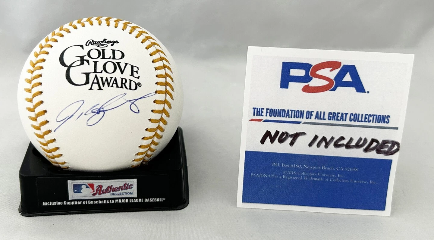 Ivan Rodriguez Signed Gold Glove Baseball Texas Rangers Pudge PSA/DNA COA