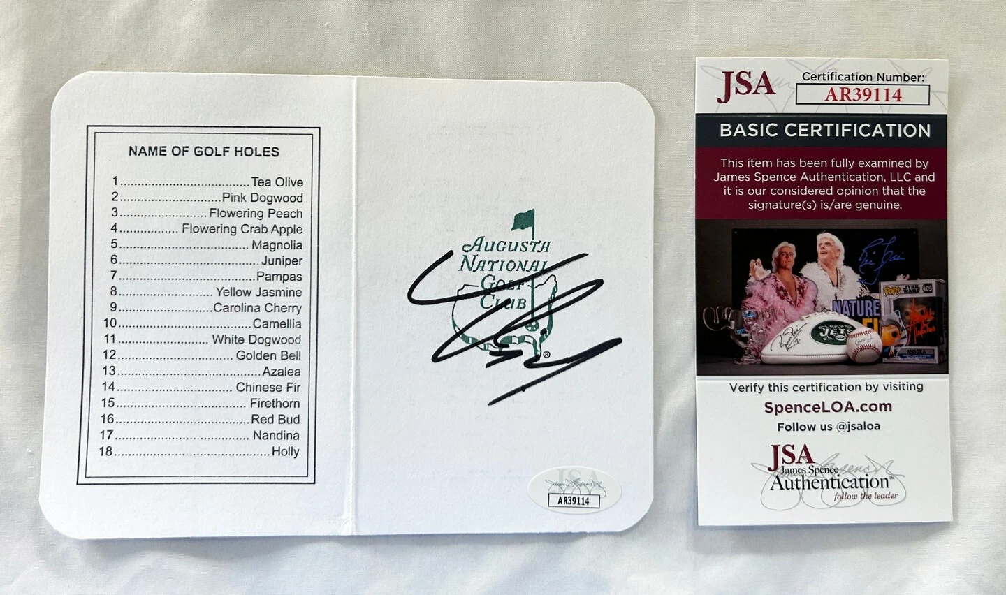 Tom Kim Signed Masters ScoreCard JSA 1 COA