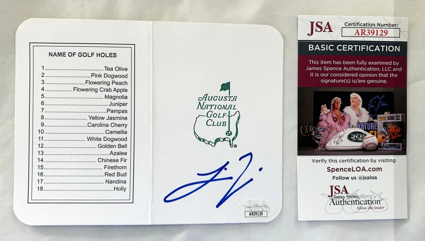 Joaquin Niemann Signed Masters ScoreCard JSA COA
