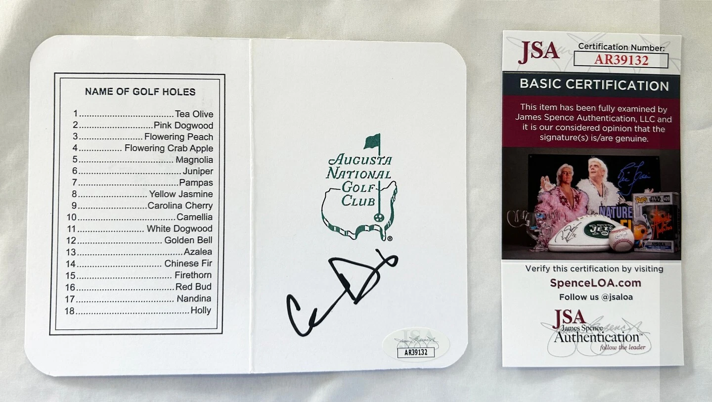 Cameron Davis Signed Masters ScoreCard JSA COA