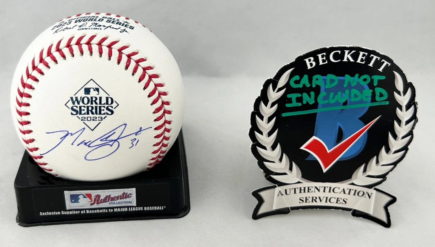 Max Scherzer Signed 2023 World Series Baseball Beckett BAS COA