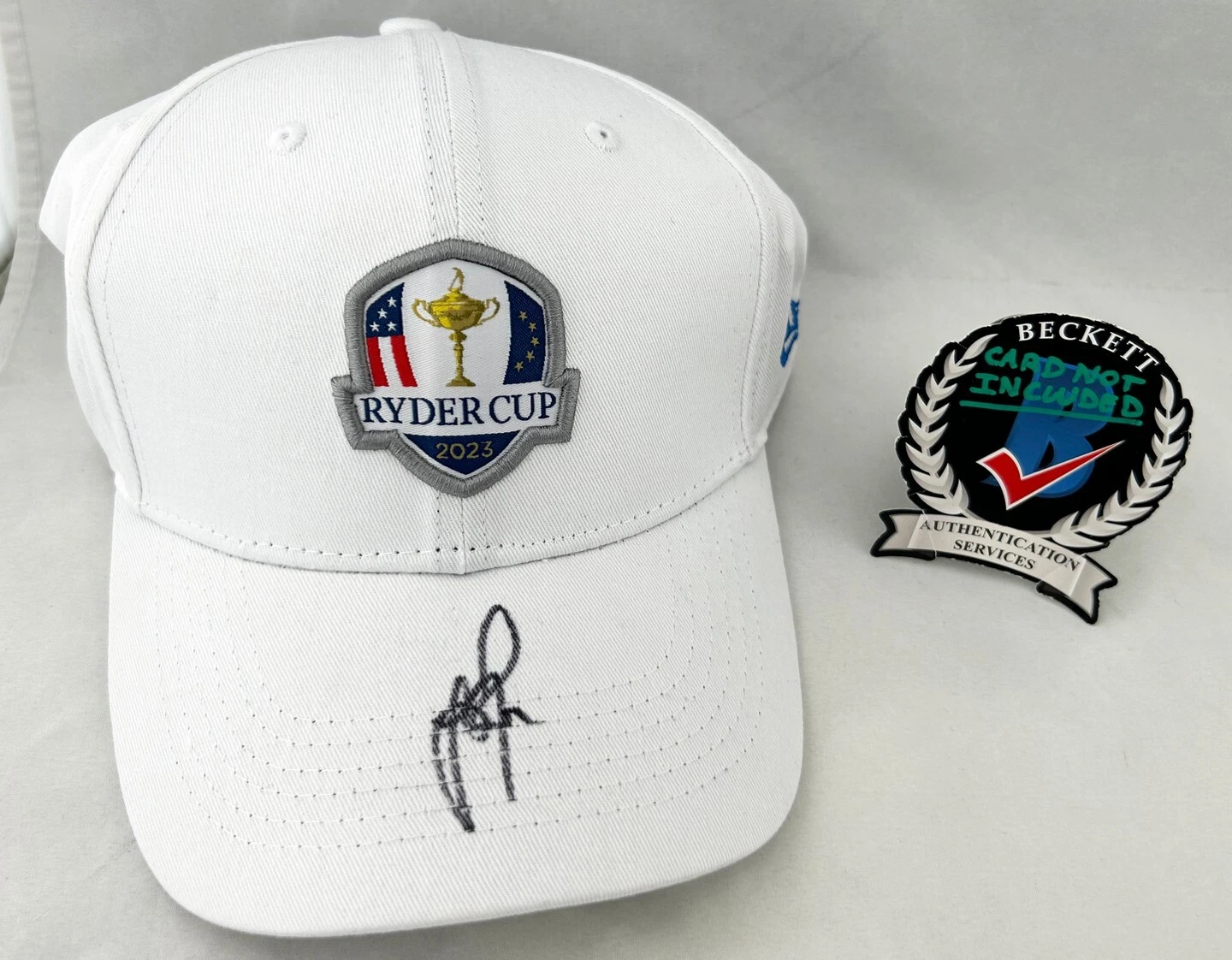 Justin Rose Signed Hat 2023 Ryder Cup Beckett BAS 1 COA