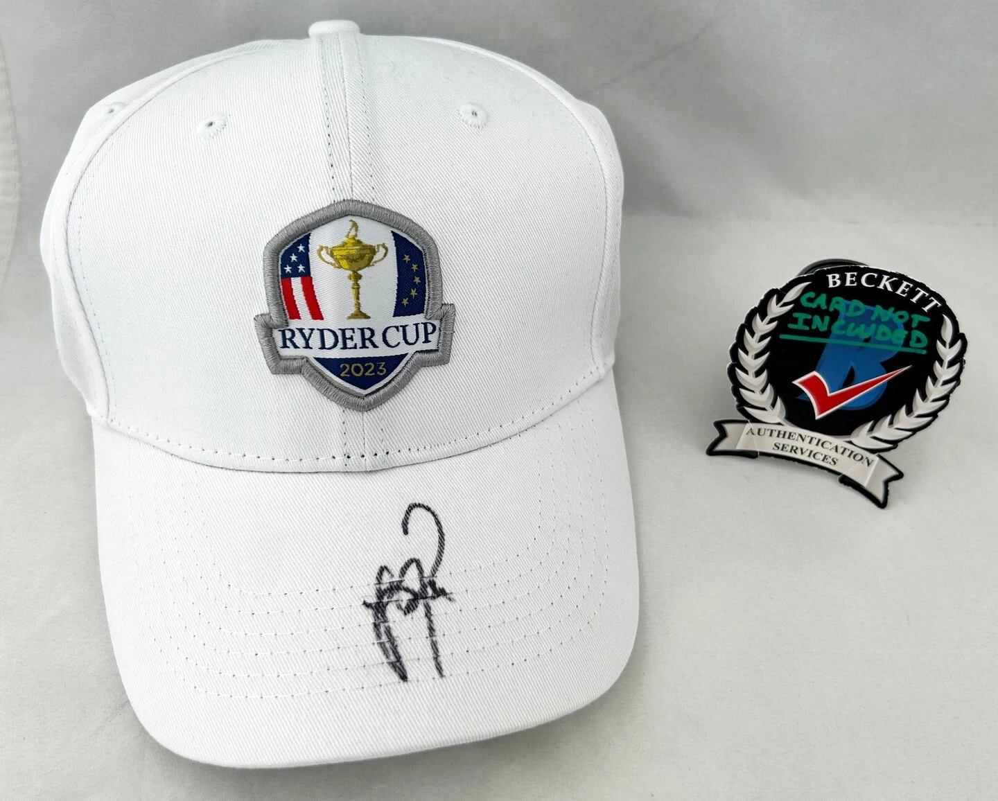 Justin Rose Signed Hat 2023 Ryder Cup Beckett BAS COA