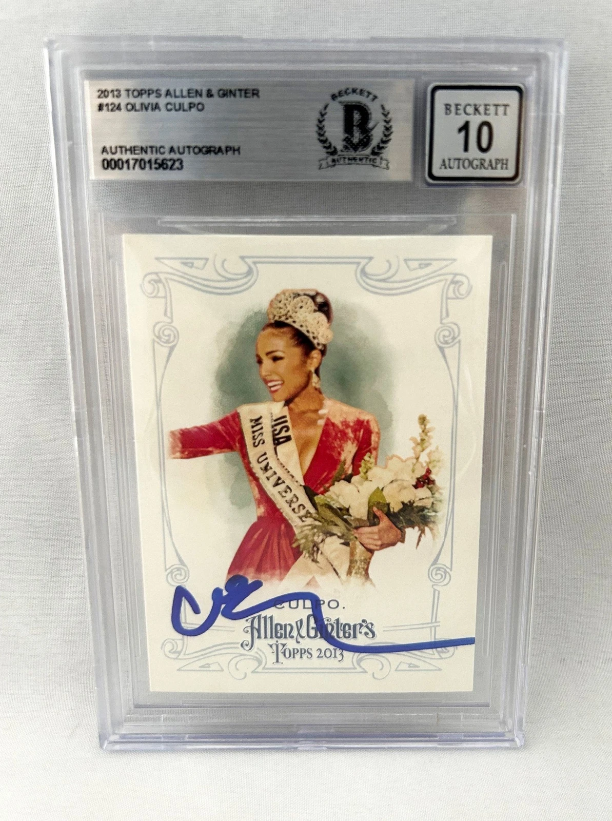Olivia Culpo Signed Card 2013 Allen & Ginter Graded 10 Beckett BAS COA