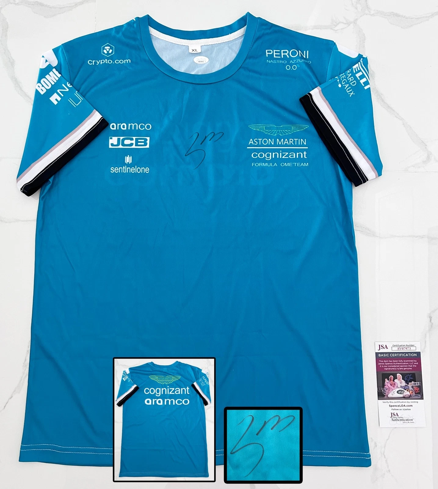 Lance Stroll Signed Race Shirt Aston Martin Formula 1 F1 JSA COA