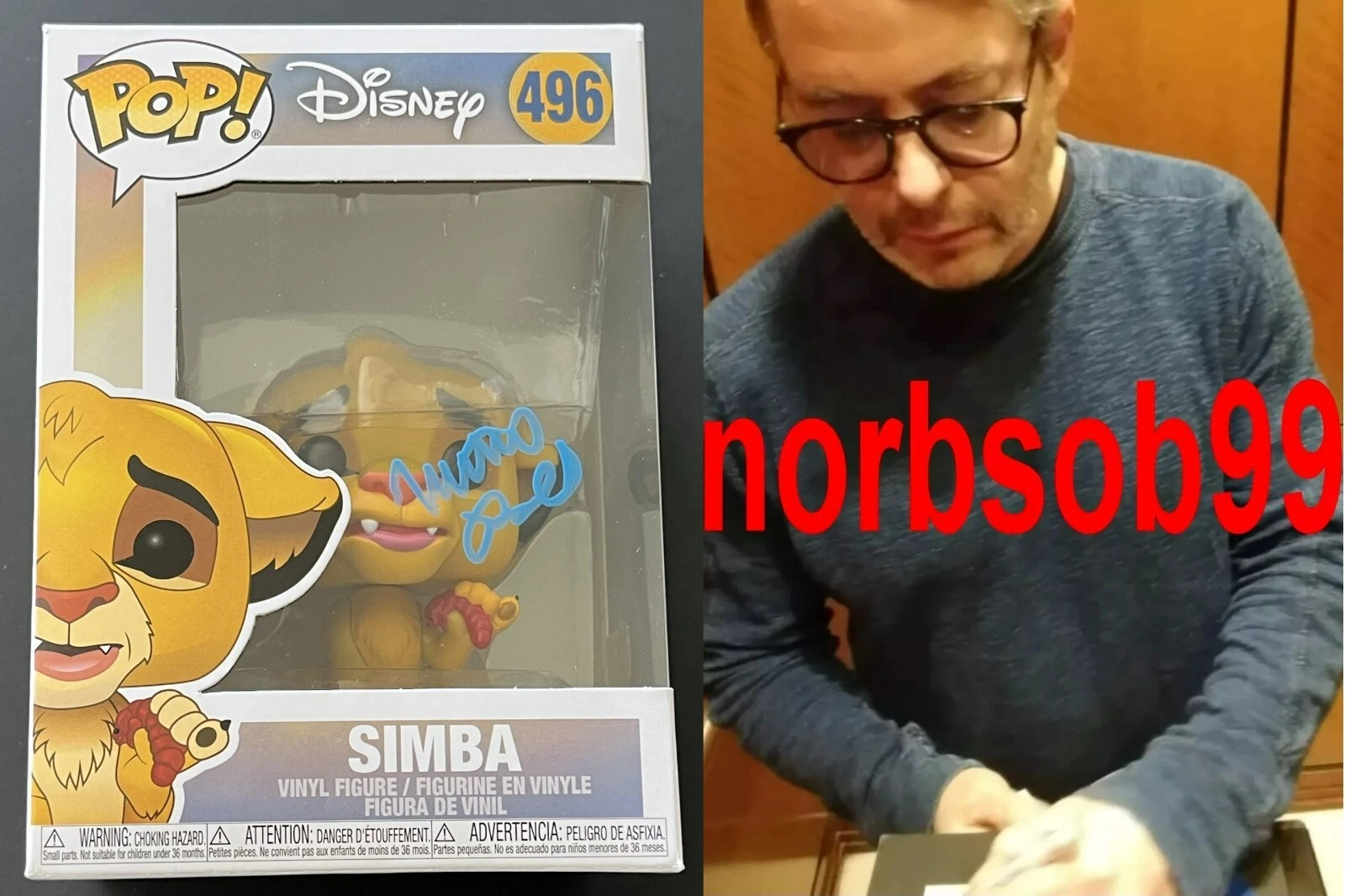 MATTHEW BRODERICK SIGNED THE LION KING SIMBA FUNKO 496 w/PROOF & BECKETT BAS COA