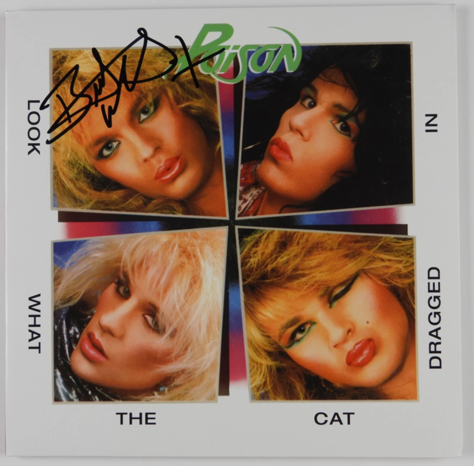 Poison Bret Michaels JSA Signed Autograph Album Record Vinyl Look What The Cat