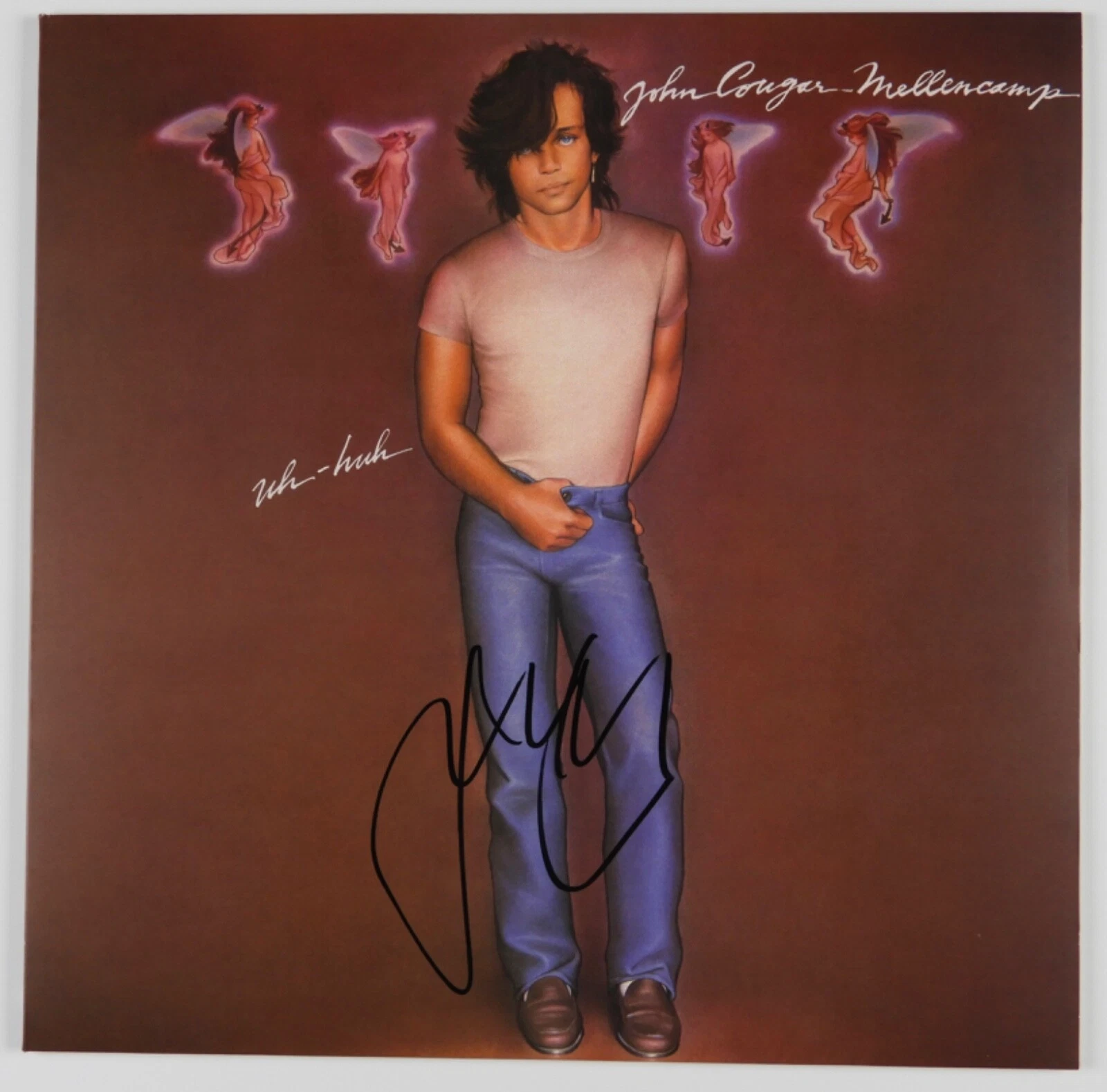 John Cougar Mellencamp JSA Signed Autograph Album Vinyl Record LP Uh-Huh