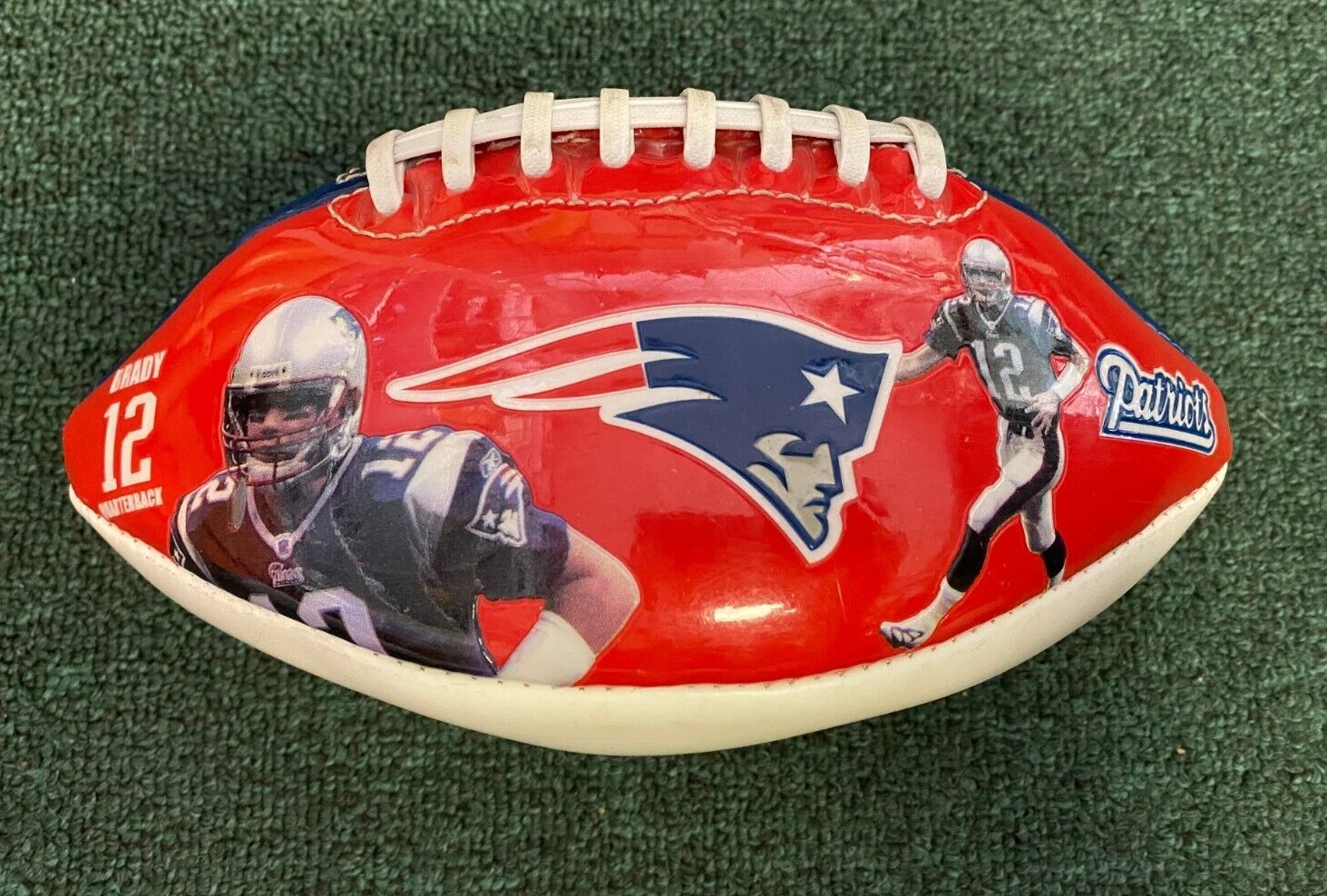 TOM BRADY #12 TEAM LOGO COLLECTIBLE MINI STAT DRAFT DATE FOOTBALL RARE