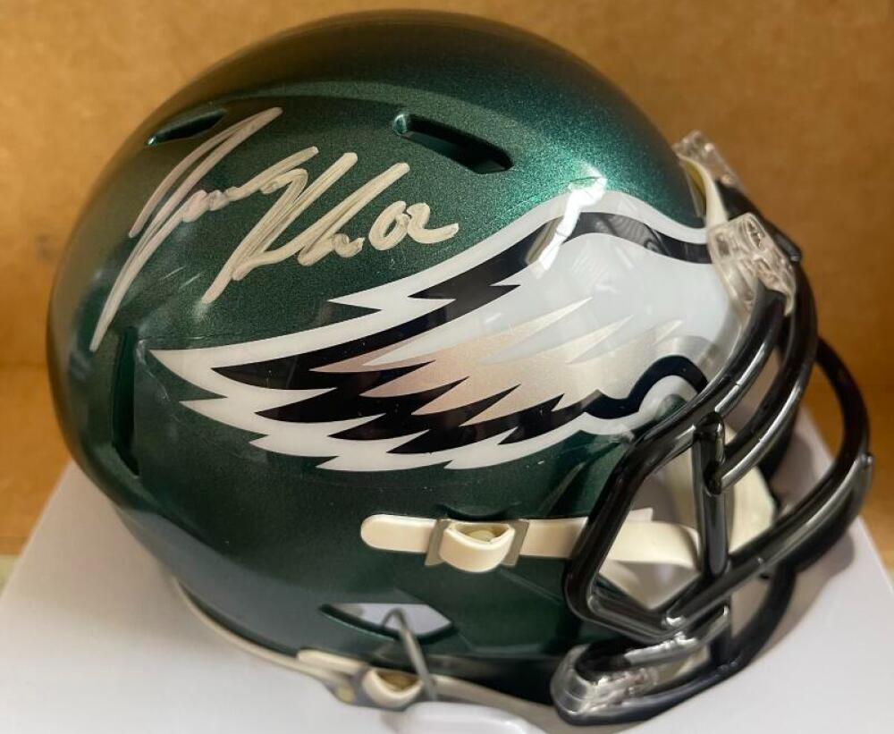 JASON KELCE EAGLES SIGNED AUTOGRAPHED MINI HELMET WITNESS PSA