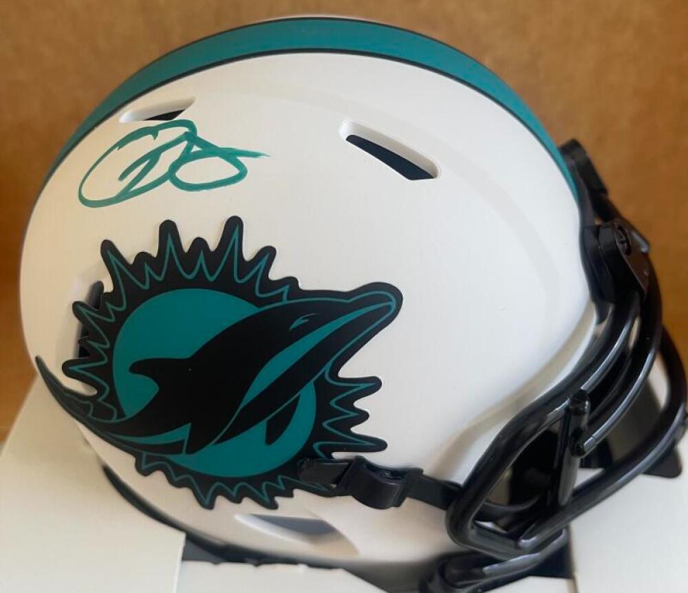 ODELL BECKHAM JR. DOLPHINS SIGNED AUTOGRAPHED LUNAR MINI HELMET BECKETT