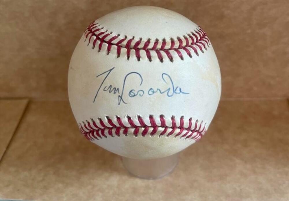 TOMMY LASORDA DODGERS SIGNED AUTOGRAPHED VINTAGE N.L. BASEBALL