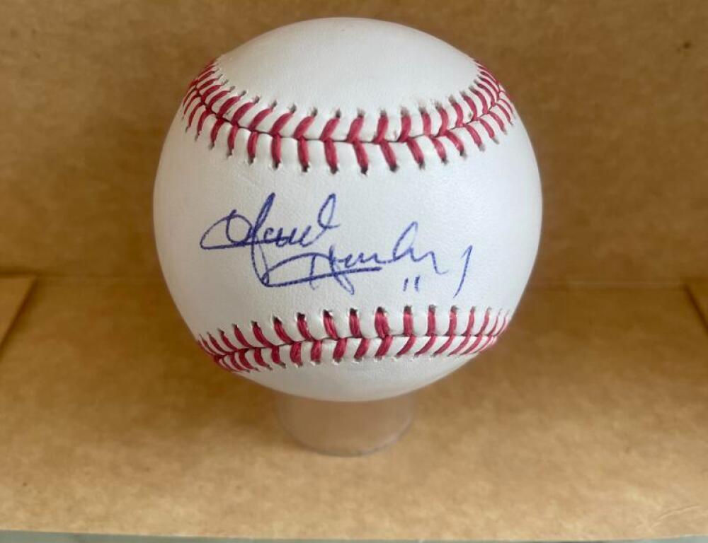 DAVID HENSLEY ASTROS SIGNED AUTOGRAPHED M.L. BASEBALL BECKETT AUTH
