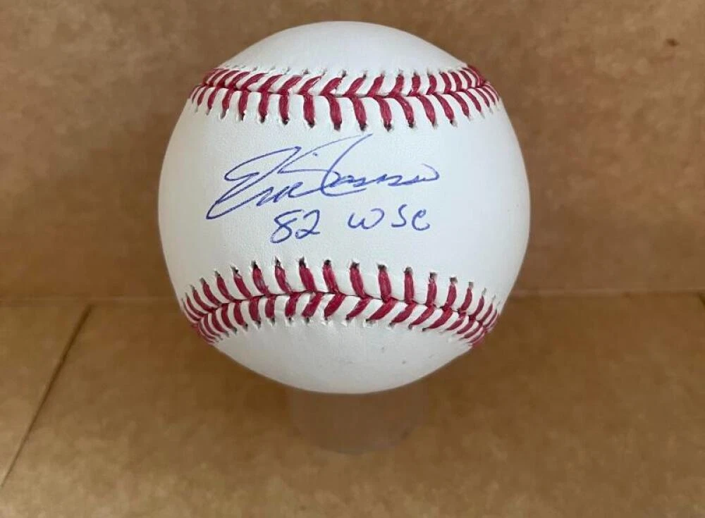 ERIC RASMUSSEN CARDINALS 82 WS CHAMPS SIGNED AUTO M.L. BASEBALL BECKETT AUTH
