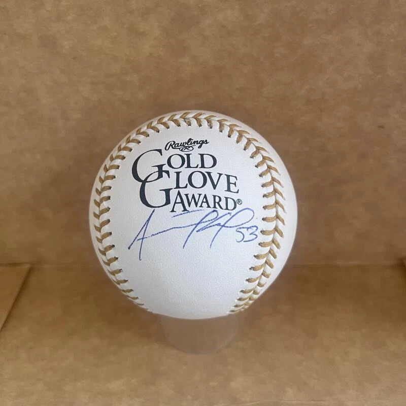 ADOLIS GARCIA RANGERS SIGNED AUTOGRAPHED GOLD GLOVE BASEBALL BECKETT AUTH