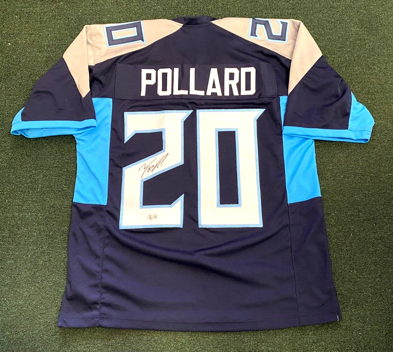 TONY POLLARD TENNESSEE TITANS #20 SIGNED AUTOGRAPHED CUSTOM JERSEY BECKETT ****