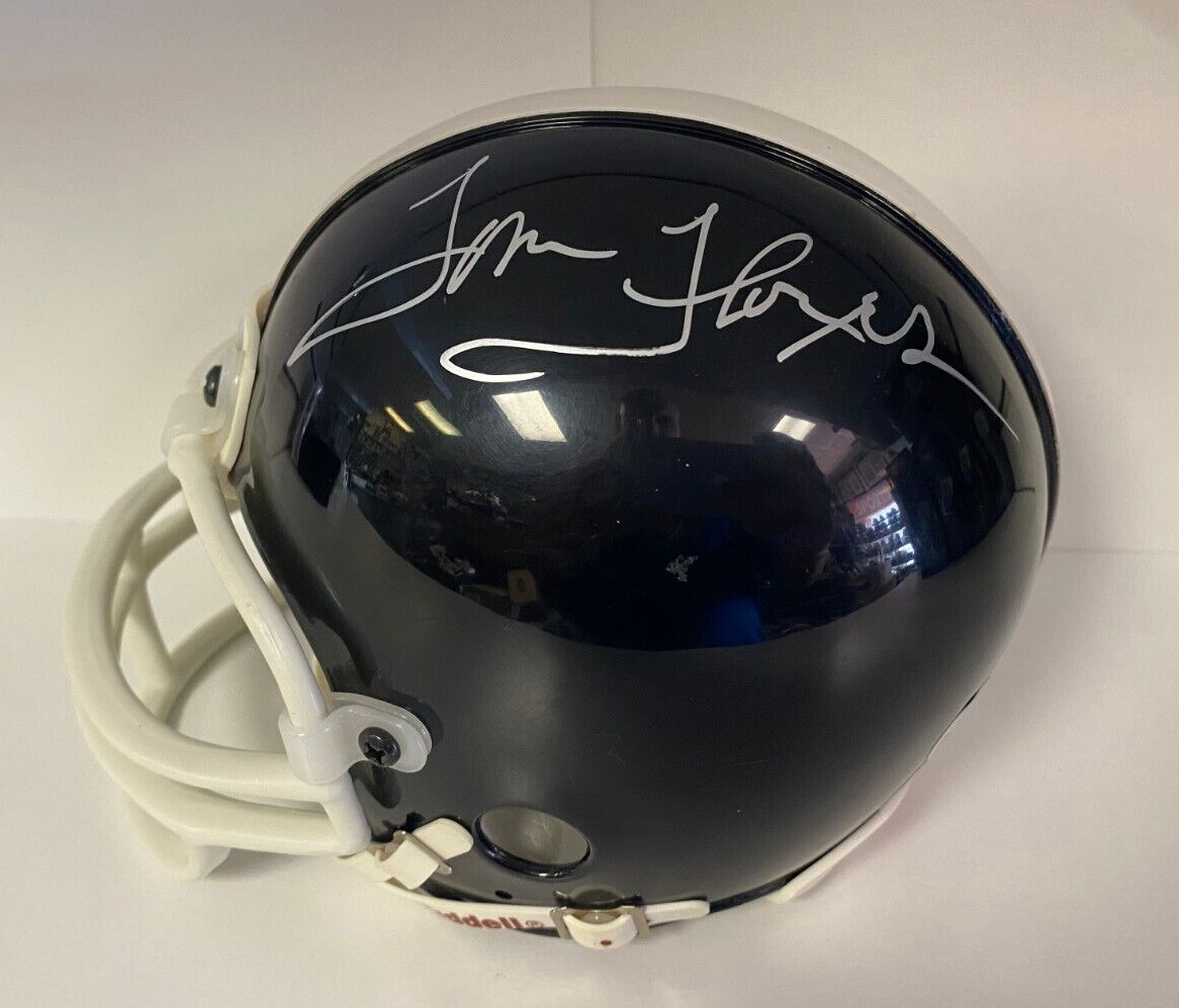TOM FLORES OAKLAND RAIDERS SIGNED AUTOGRAPHED MINI HELMET BECKETT AUTHENTICATED