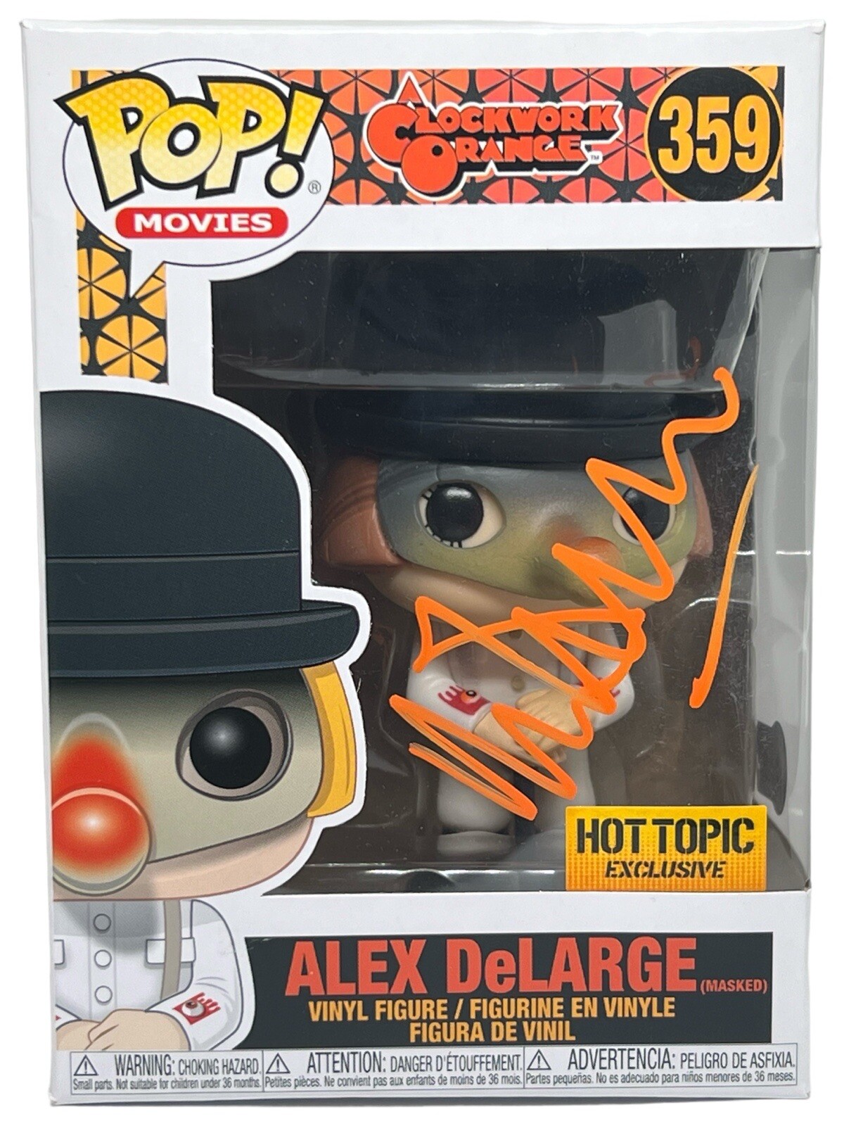 Malcolm McDowell Signed A Clockwork Orange Alex DeLarge Funko Pop Autograph BAS