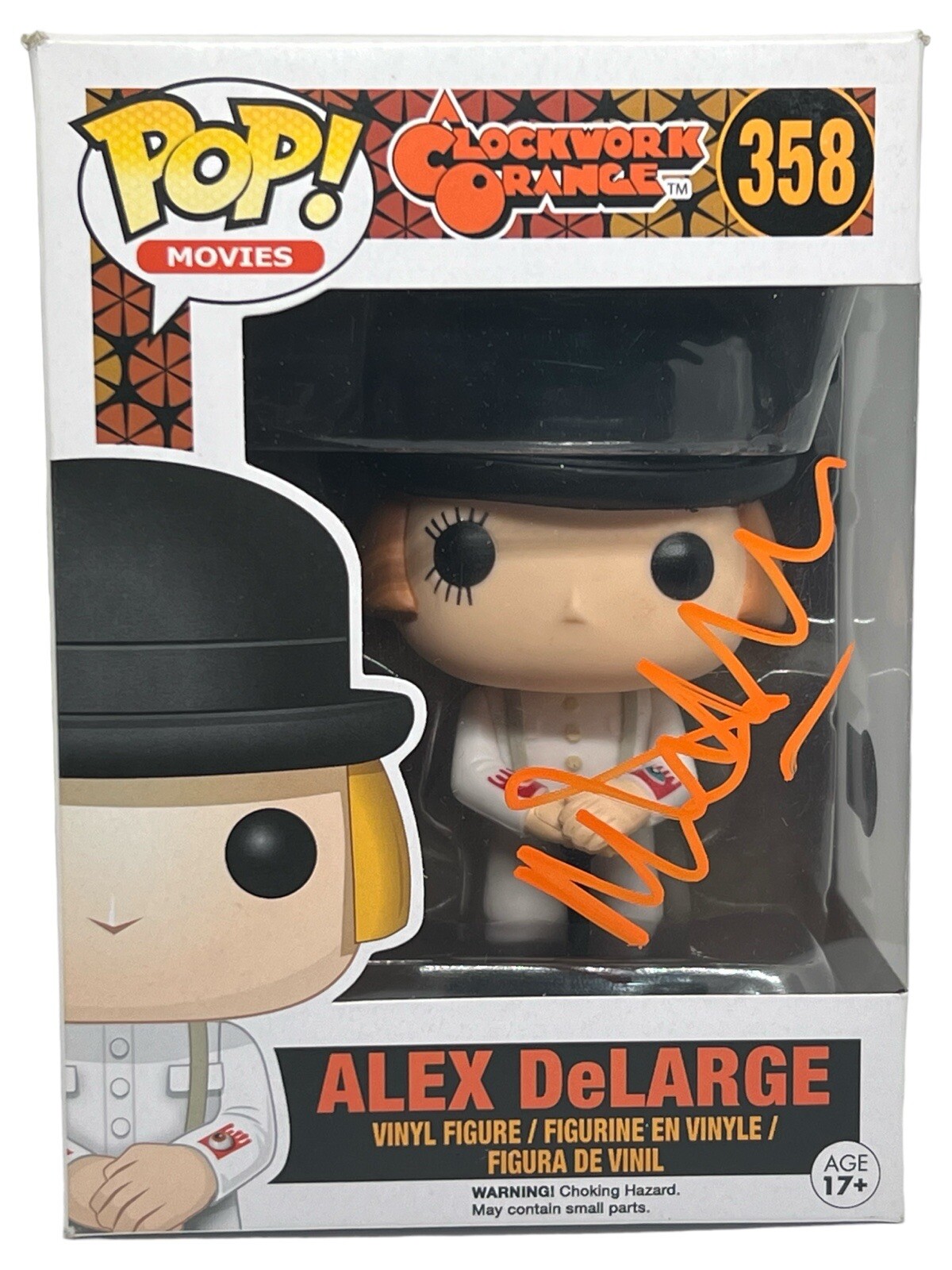 Malcolm McDowell Signed A Clockwork Orange Alex DeLarge Funko Pop